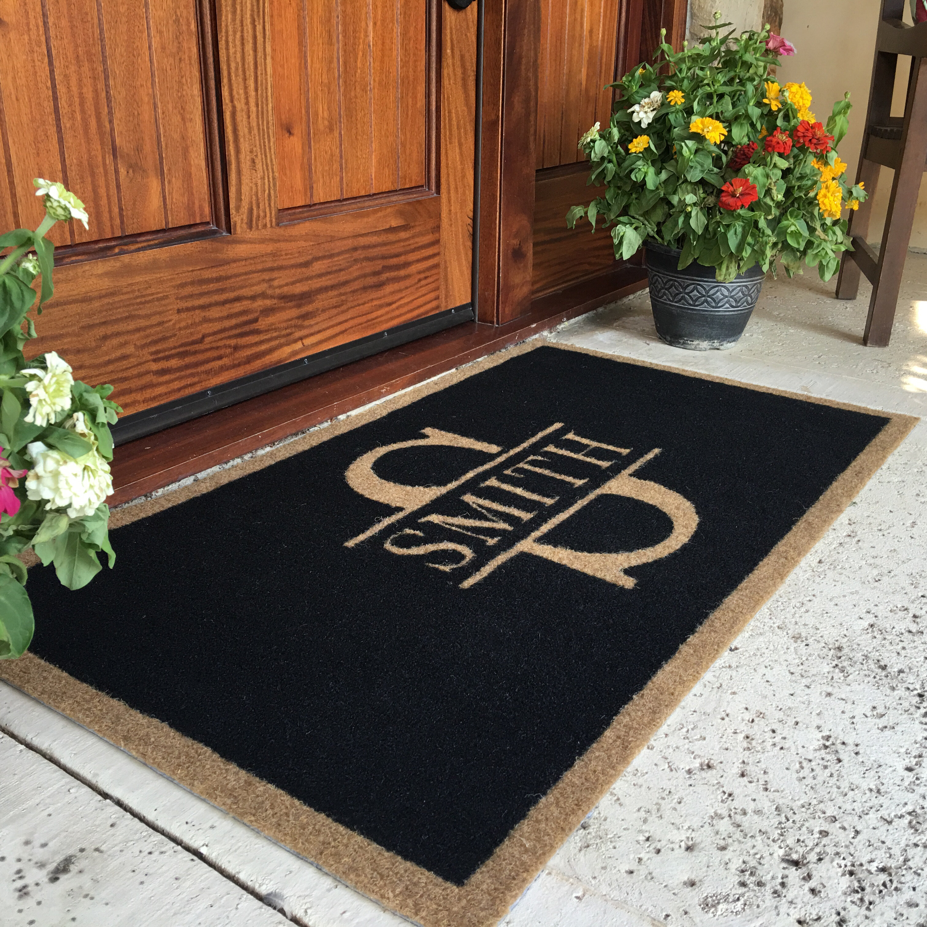 2 X Natural Coir Rubber Non Slip Doormat Floor Entrance Door Mat Indoor Outdoor 