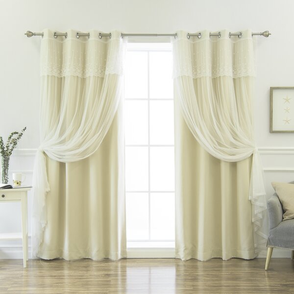 Single Window Curtain Panel with Attached Valance:Rod Pocket,Silver and Gray 1 