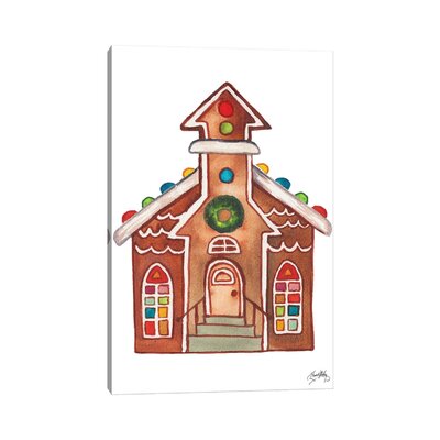 Gingerbread And Candy House II by Elizabeth Medley - Gallery-Wrapped Canvas Giclée East Urban Home Size: 26