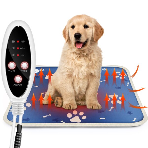 Super Large Pet Heating Pad,Electric Heating Pad for Dogs Cats with 6 Levels Timer and Temperatures,Waterproof Safety Pet Heated Warming Pad Mat Indoor,King Size Heated Cat Dog Bed Mat for Large Dog 