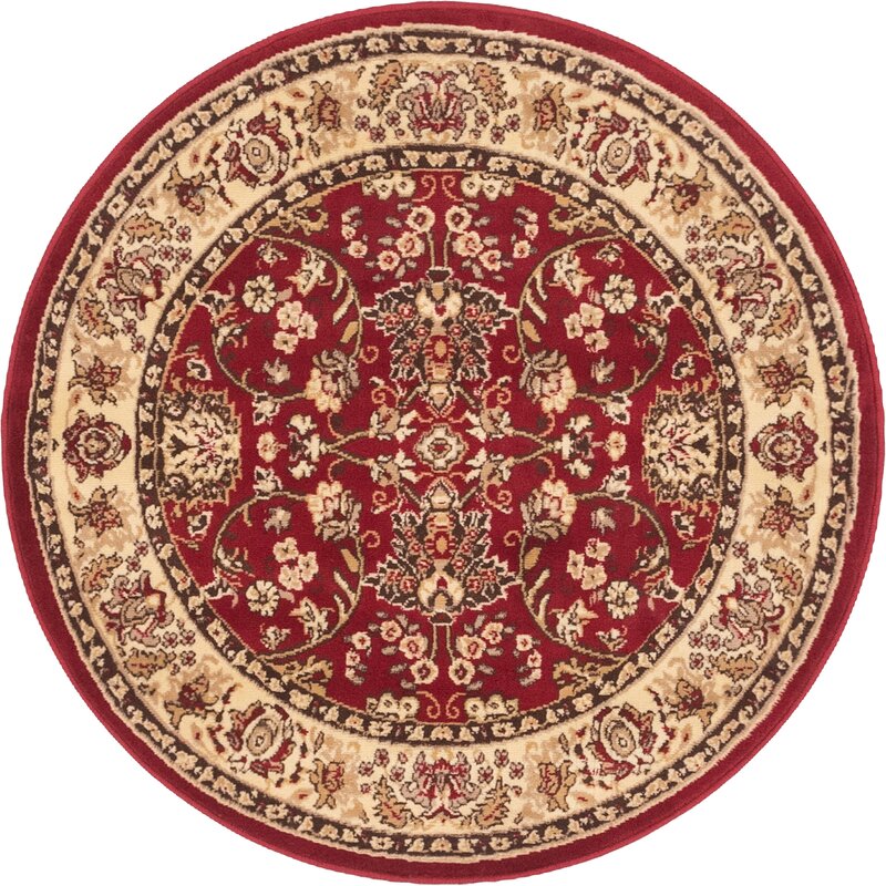 World Menagerie Mattea Oriental Round 4' Red Area Rug & Reviews | Wayfair