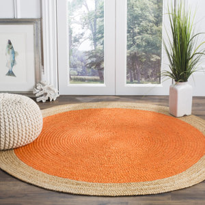 Cayla Fiber Hand-Woven Orange/Natural Area Rug