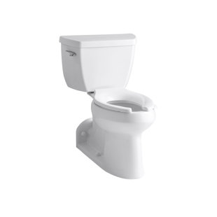 Go to store & view more images Kohler Barrington™ Comfort Height® Two-Piece Elongated 1.0 GPF Toilet with Pressure Lite® Flushing Technology, Left-Hand Trip Lever and Antimicrobial Finish, Less Seat