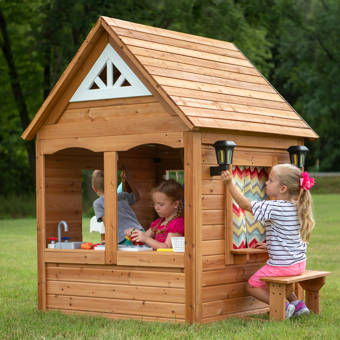 kidkraft stoneycreek cedar outdoor playhouse target