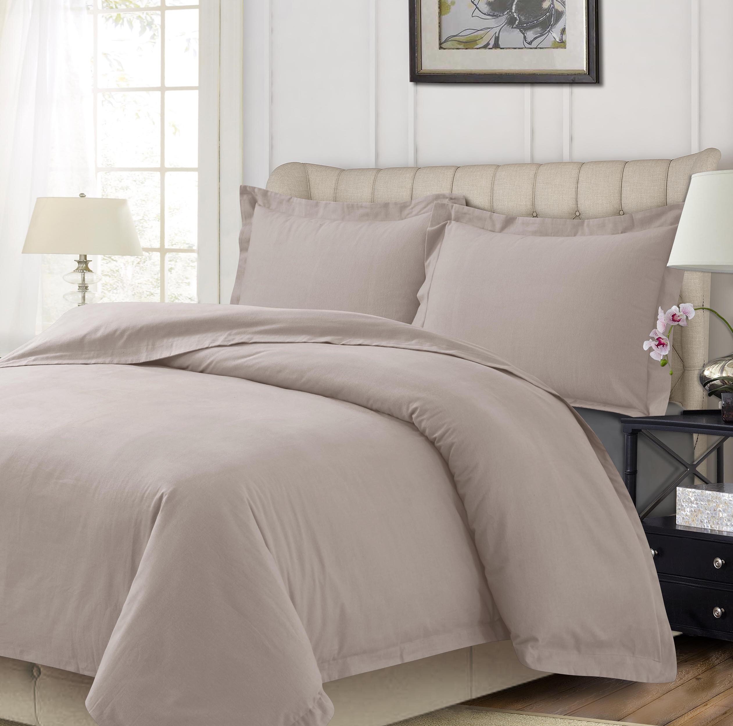 Winston Porter Quirion Heavyweight Soft Flannel Duvet Cover Set