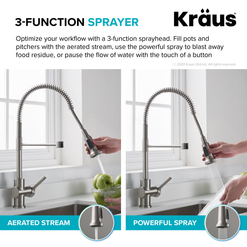 Kraus Britt Filter Combination Pull Down Single Handle Kitchen Faucet Wayfair
