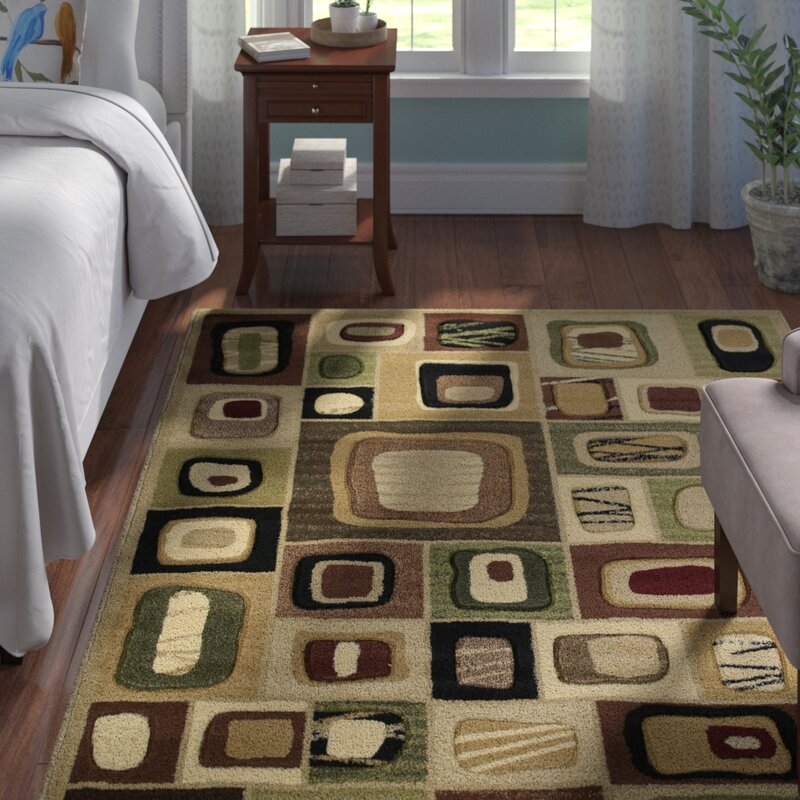 Winston Porter Carletta Geometric Hand-Knotted Toffee/Beige Area Rug ...