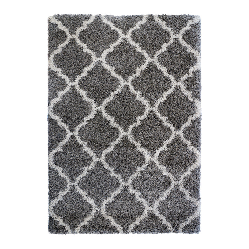Laura Ashley Luxury Geometric Shag Gray Ivory Area Rug Reviews Wayfair
