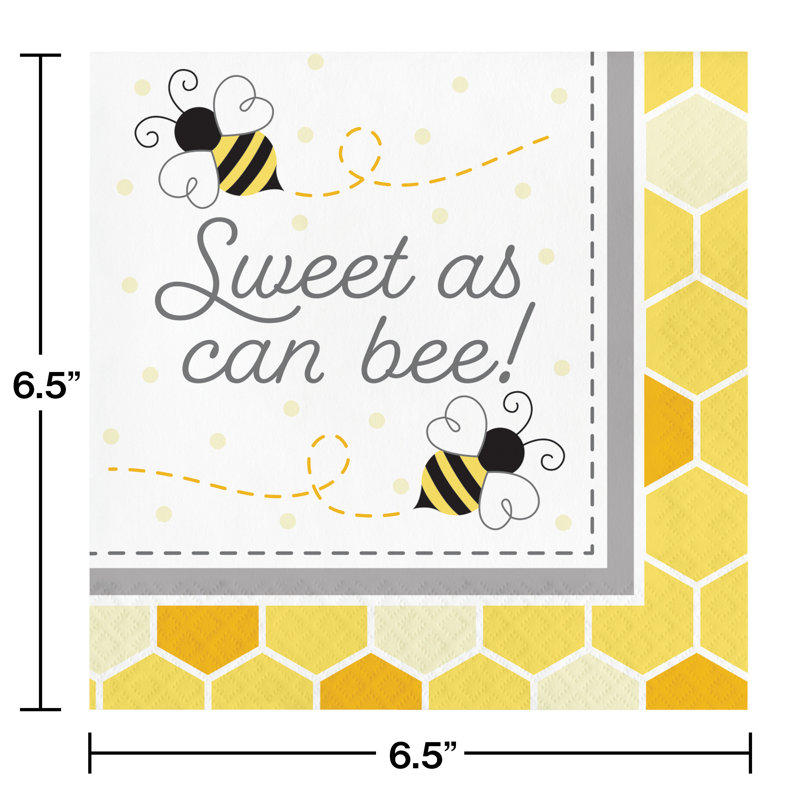 The Party Aisle Bumblebee Baby Shower Sweet As Can Bee 6 5 Paper