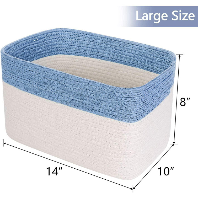 Rosecliff Heights Woven Cotton Rope Storage Baskets With Handles Large Washable Basket Decorative Storage Bins Boxes Nursery Baby Kid Toy Blanket Clothes Towel Laundry Organizer Containers Wayfair