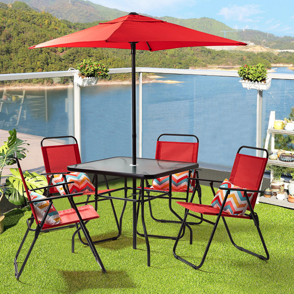 Bistro table set with umbrella clearance
