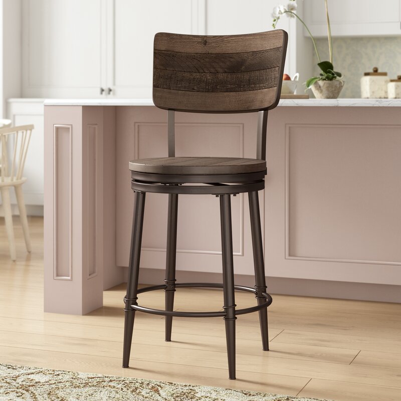 metal swivel counter stools with back