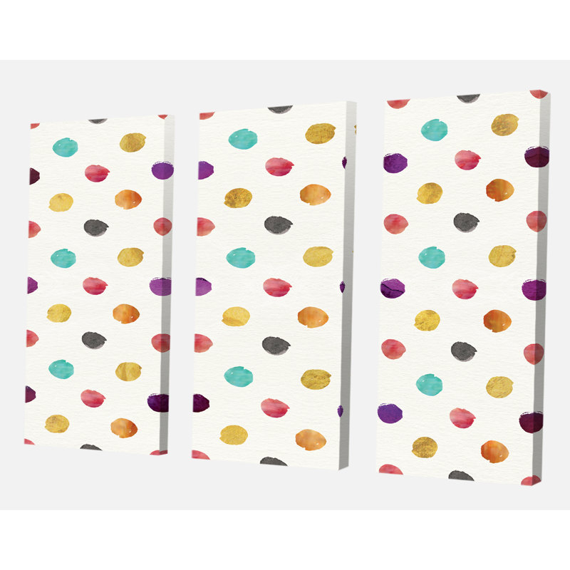 East Urban Home Orange Blue And Purple Polka Dot Pattern