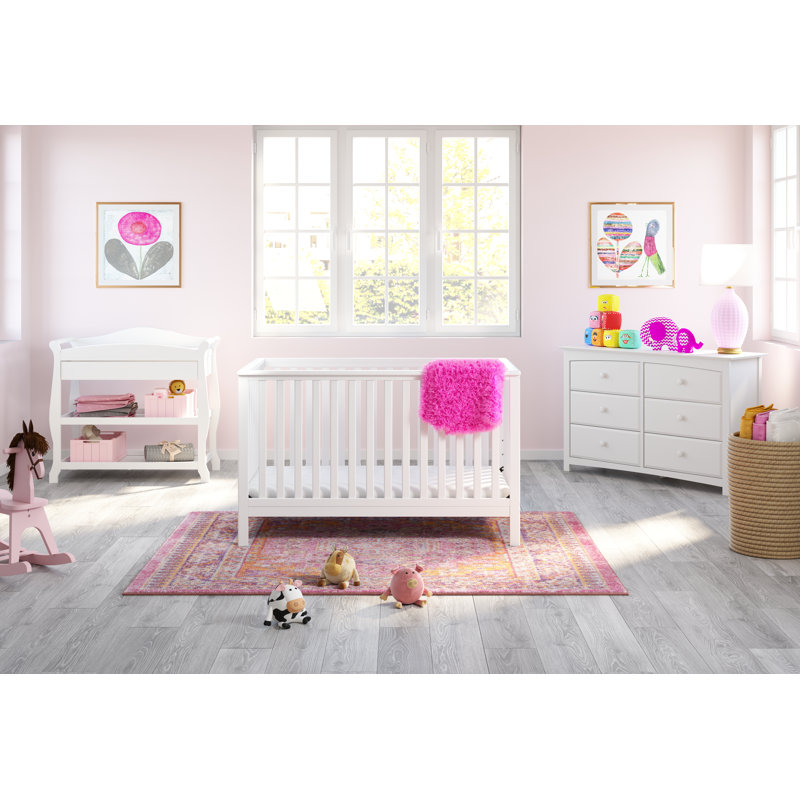 stork craft hillcrest fixed side convertible crib