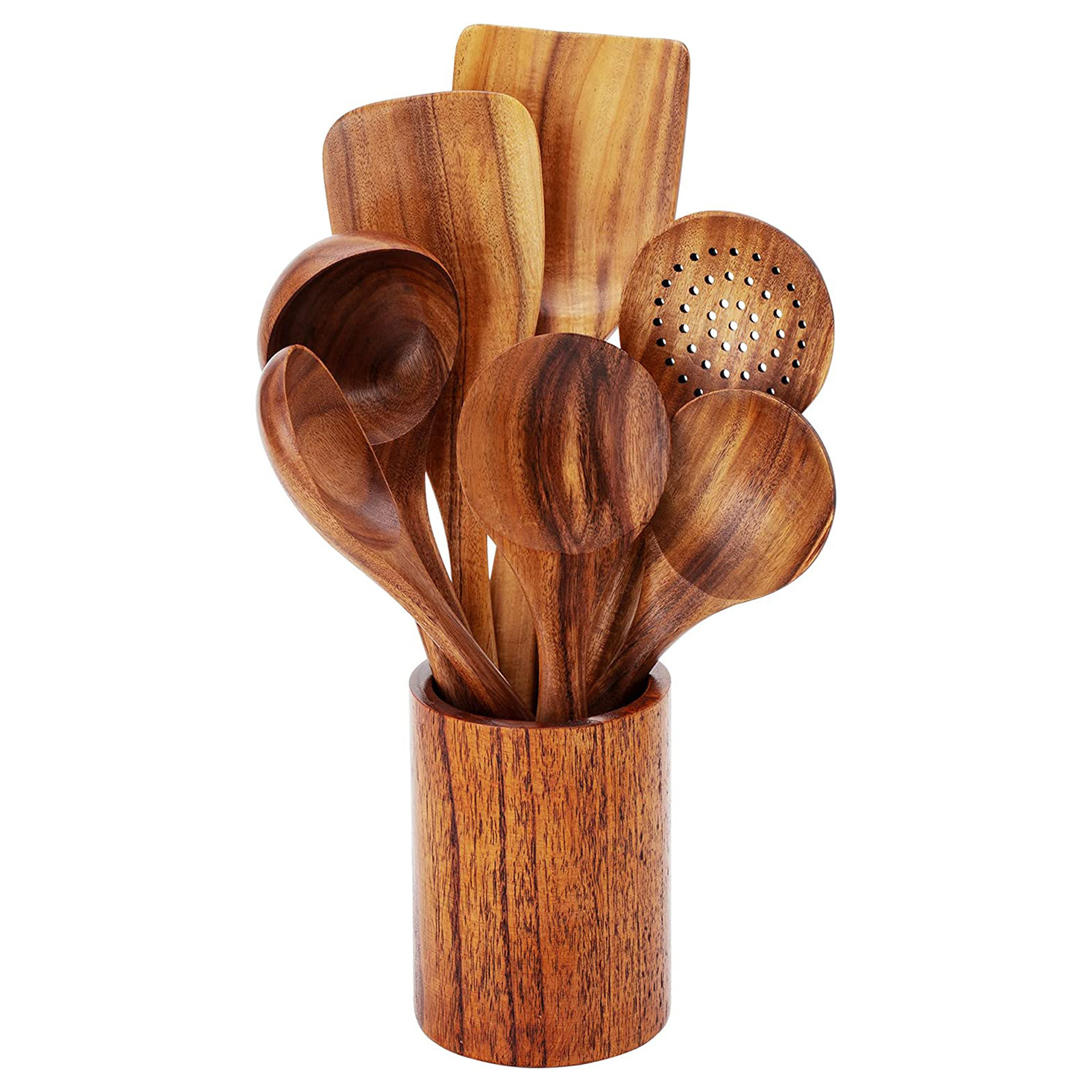 LoochMee Natural Teak Kitchen Utensils Set Wayfair