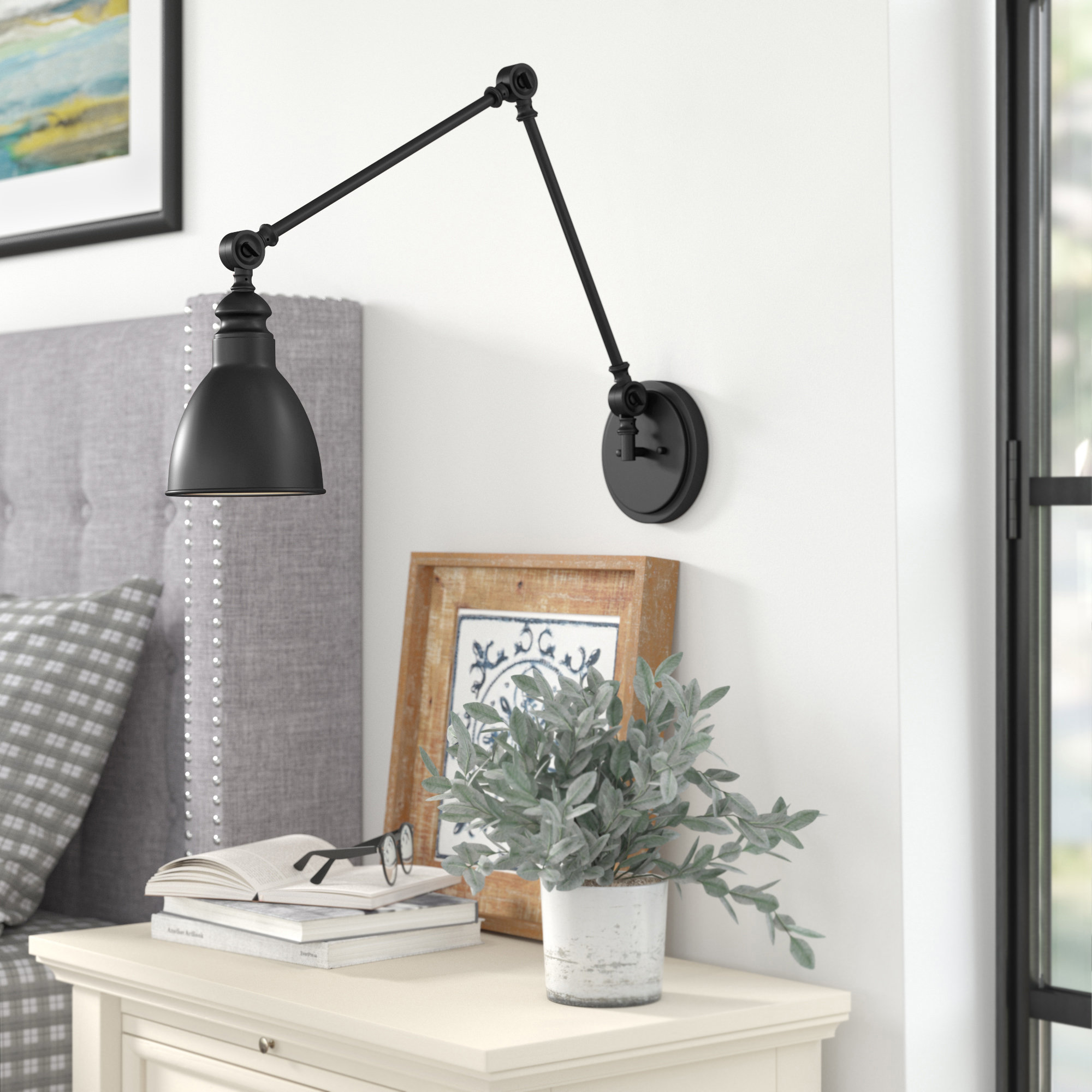 dimmable swing arm wall lamp