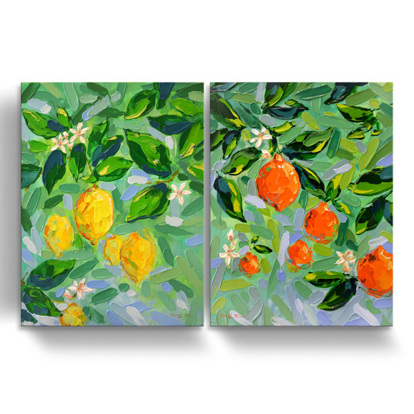 Rosalind Wheeler Citrus Sweets 2 Piece Wrapped Canvas Painting