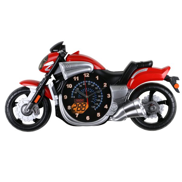 NEW Motorcycle Resin Wine Rack with Clock Temperature