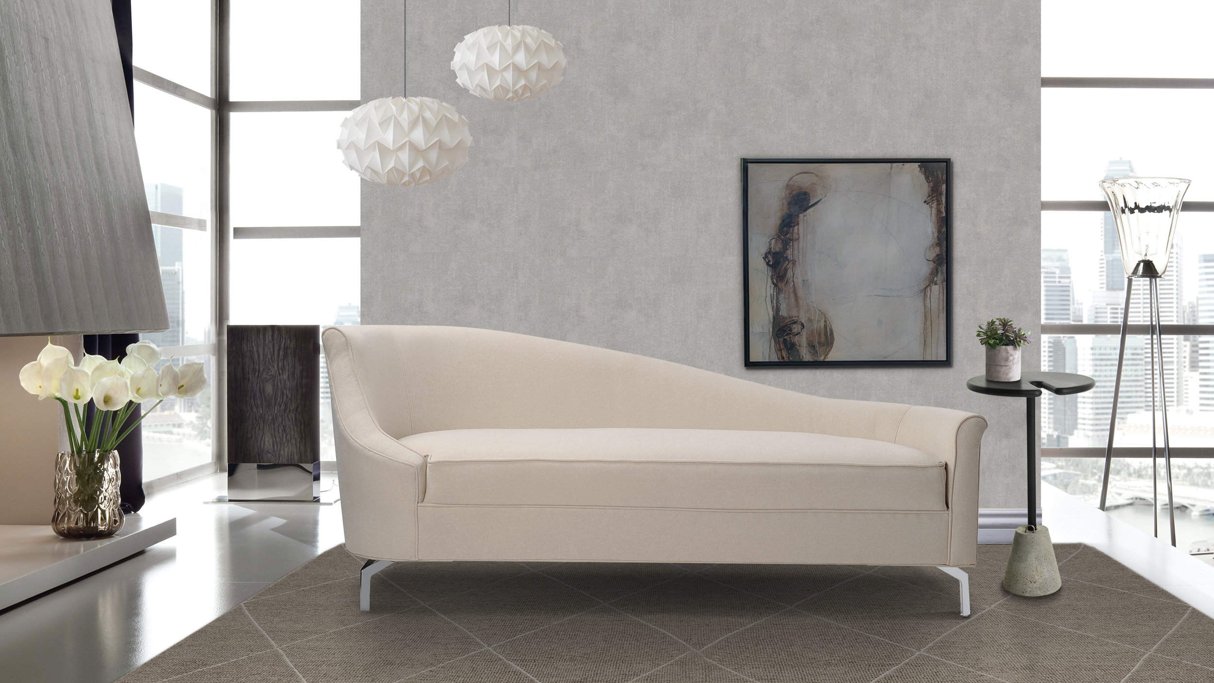 Everly Quinn Feliciana Upholstered Chaise Lounge & Reviews Wayfair