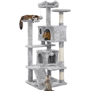 cat tower with exercise wheel