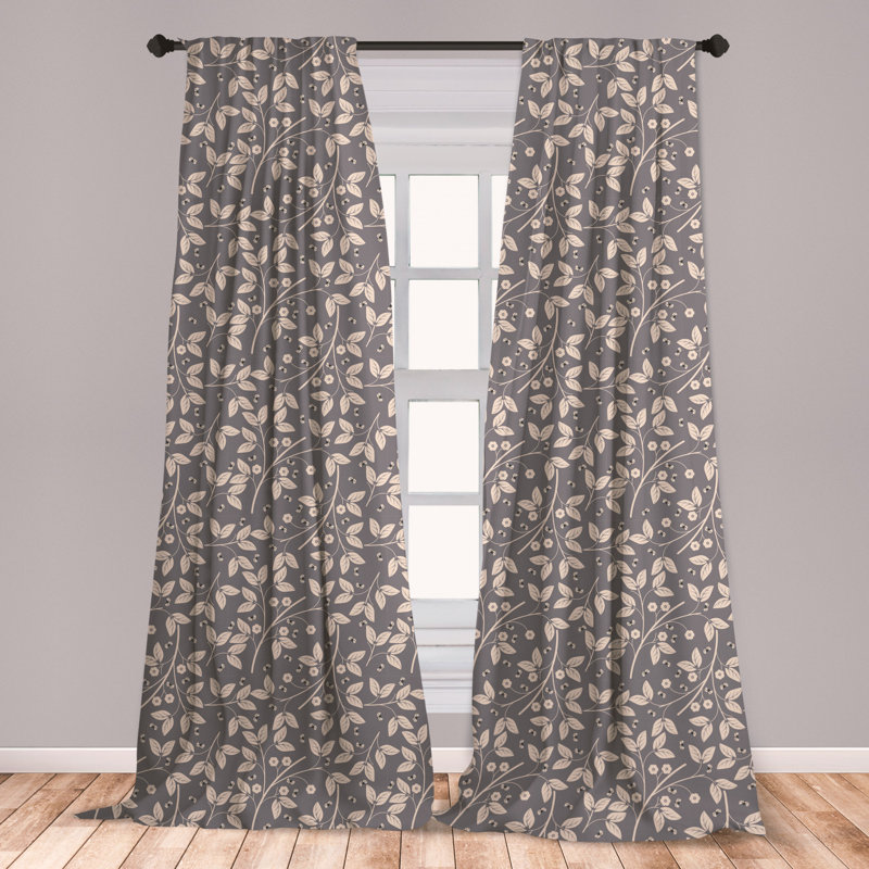 East Urban Home Leaves Floral Room Darkening Rod Pocket Curtain Panels Wayfair