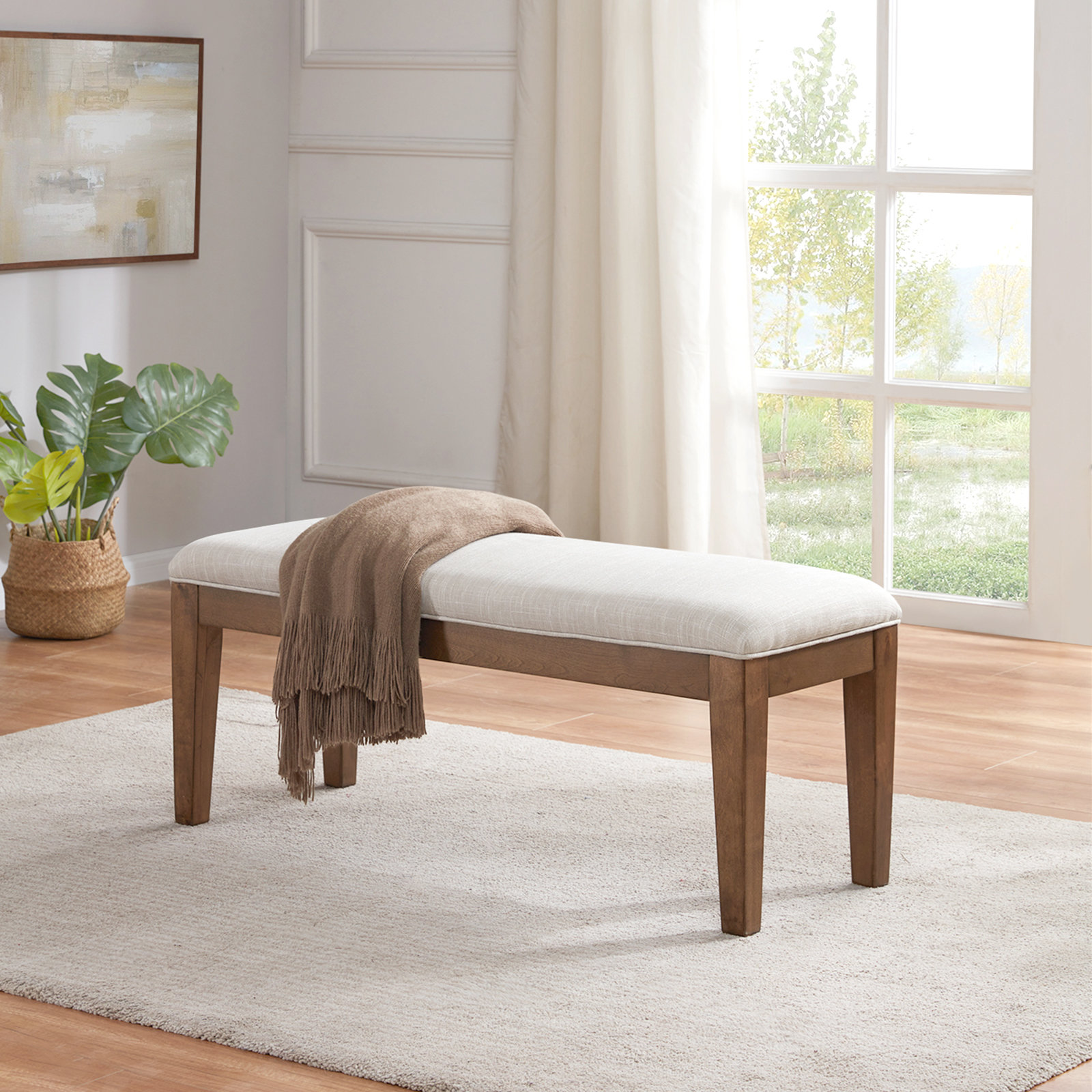 cushioned bedroom bench