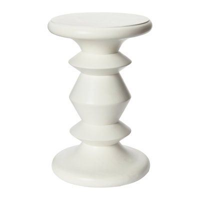 Trashawn Mid-Century Modern Solid Mango Table With Flat Top For Use As End Table Or Stool, Walnut Finish