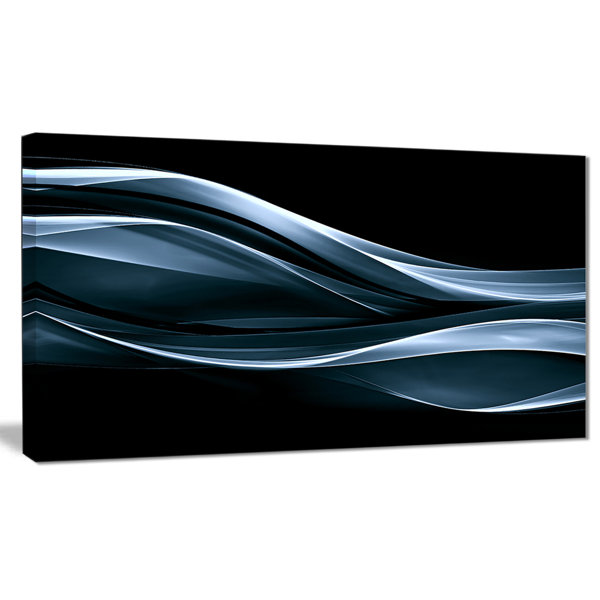 Designart Fractal Lines Graphic Art On Wrapped Canvas In Blue Black Wayfair