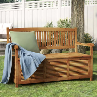 Outdoor Wood Storage Bench Wayfair