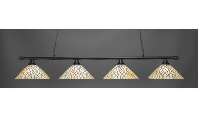 Mendez 4 Light Tiffany Glass Shade Billiard Pendant Red Barrel