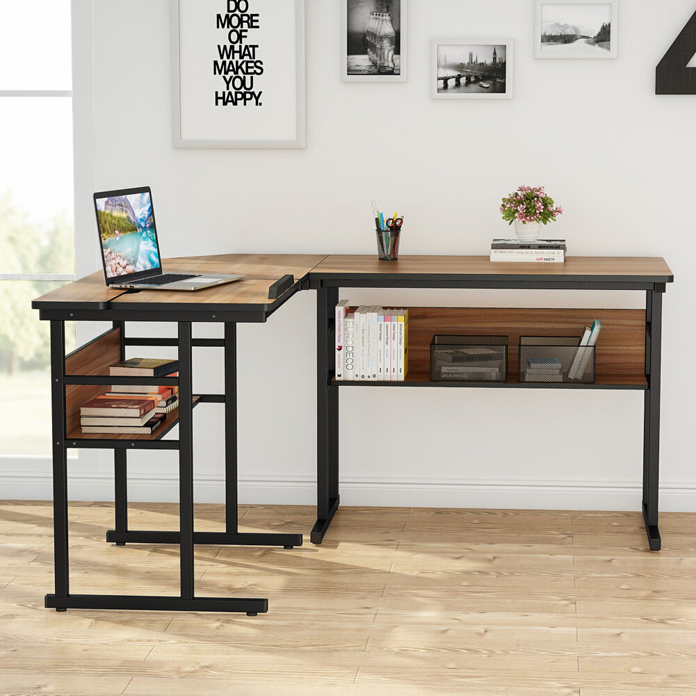 Latitude Run Beeney L Shaped Writing Desk Reviews Wayfair Ca