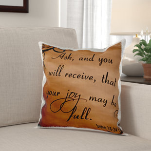 16 X 24 Pillow Covers Wayfair Orleans Verse John 16 24 Background Inspirational Saying Pillow Cover