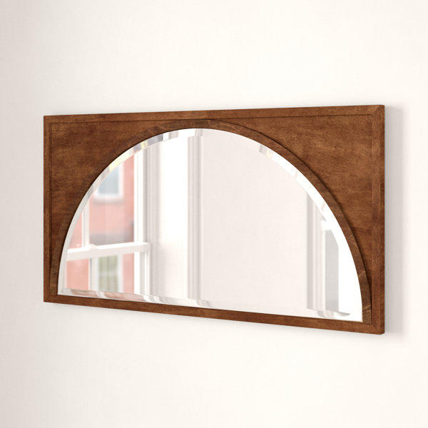 Foundstone Aura Modern Wood Wall Panel Arch Beveled Accent Mirror
