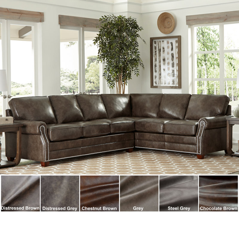 Sofa Web Davis 113 Wide Genuine Leather Left Hand Facing Corner Sectional Wayfair
