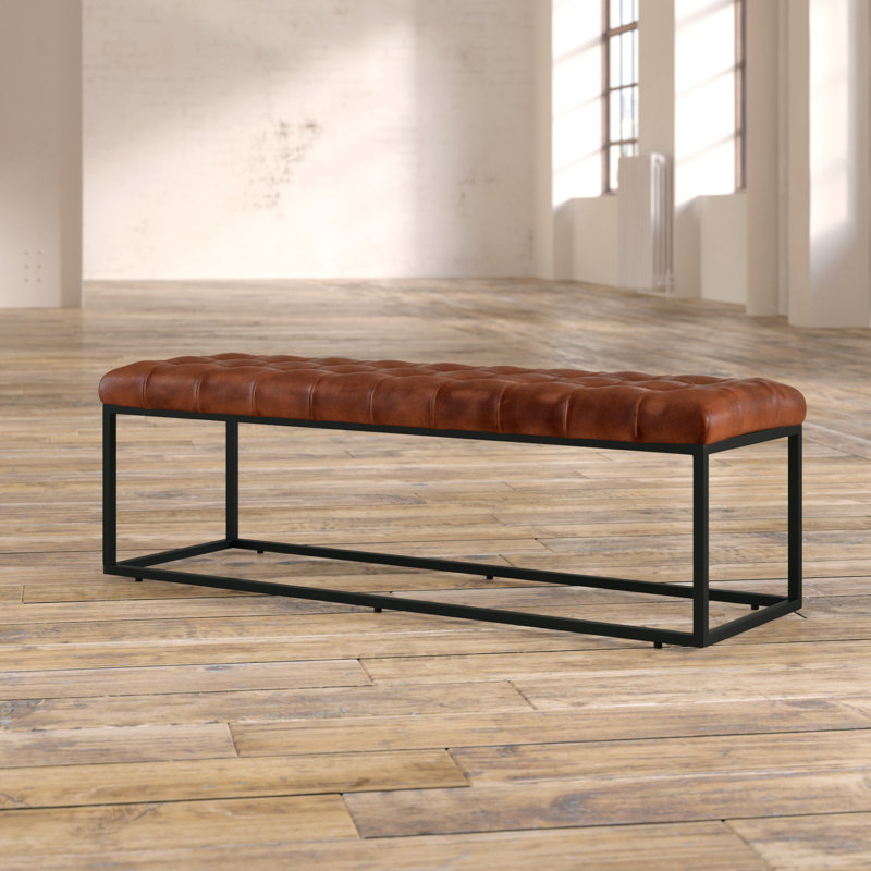 Bridget Genuine Leather Upholstered Bench Reviews Joss Main