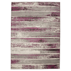 Harvey Stripe Ivory/Purple Area Rug
