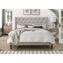 Light gray upholstered platform bed Clearance