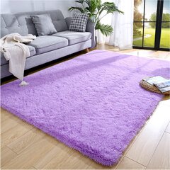SOFT FLUFFY MOTTLED PURPLE SHAGGY RUGS SMALL LARGE THICK DENSE SHAG CARPETS NEW 