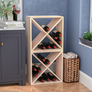 Go to store & view more images Red Barrel Studio Karnes Pine X-Cube 48 Bottle Floor Wine Rack