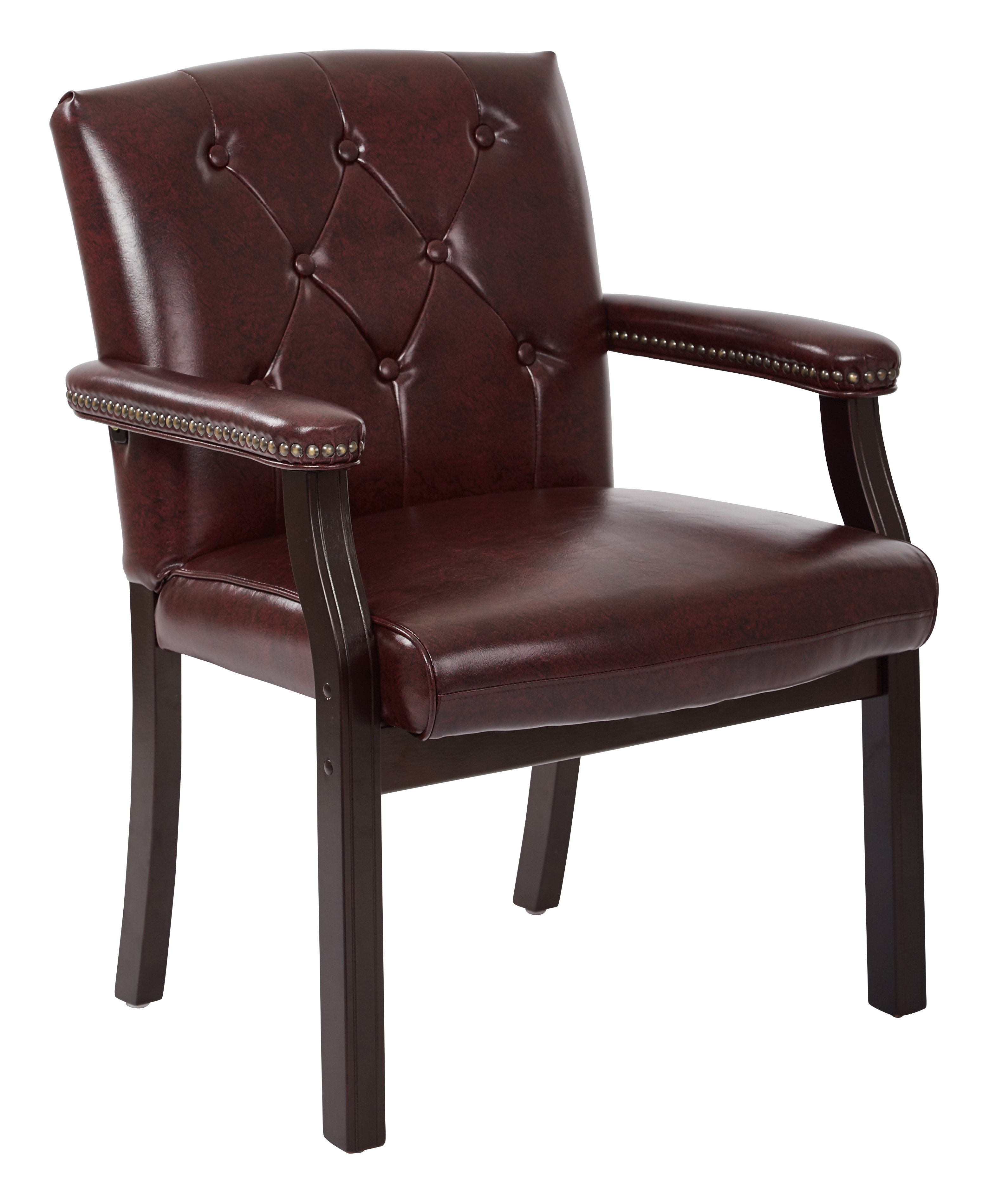 Charlton Home® Eira 27.5" W Vinyl Seat Waiting Room Chair with Wood
