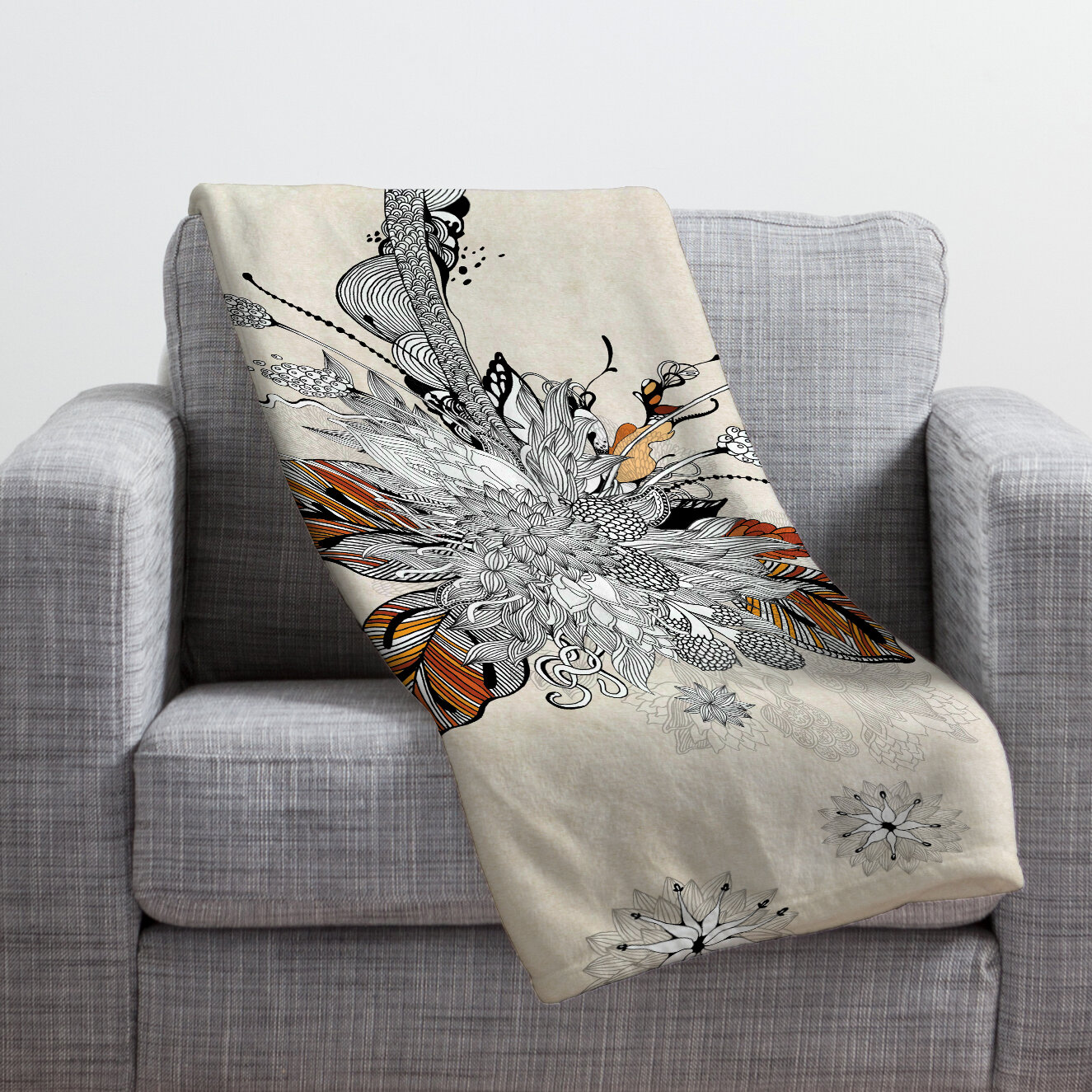 East Urban Home Floral 2 Throw Blanket Wayfair