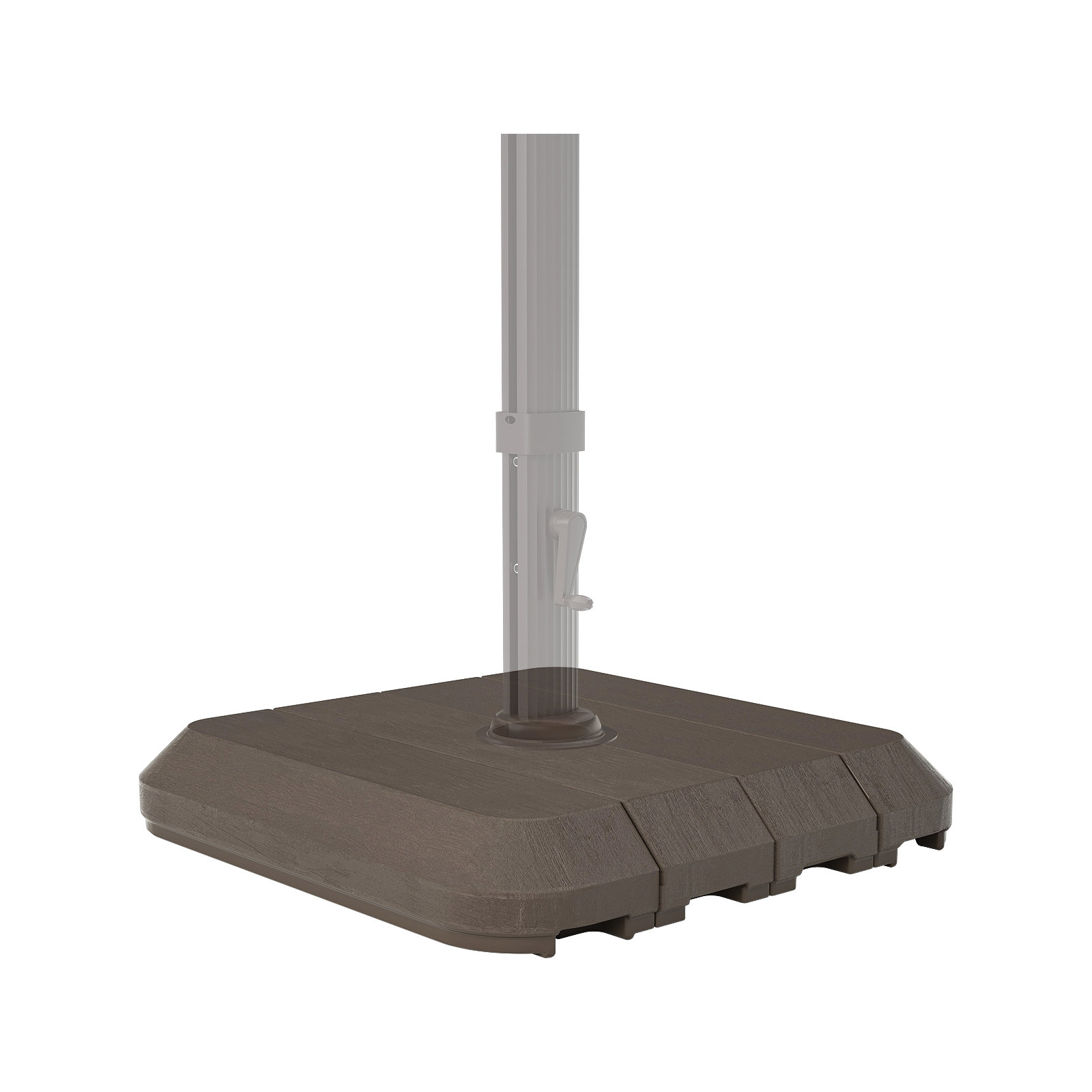 Bluu 4 Pc 430 Lbs Weighted Base Heavy Duty Offset Cantilever Hanging Patio Umbrella Hdpe Recyclable Plastic Square Base Free Standing Water Sand Filled Weight Base Dark Brown Reviews Wayfair