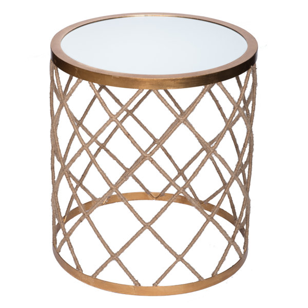 Wildon HomeÂ® Halifax Rope Wrapped Mirrored End Table 