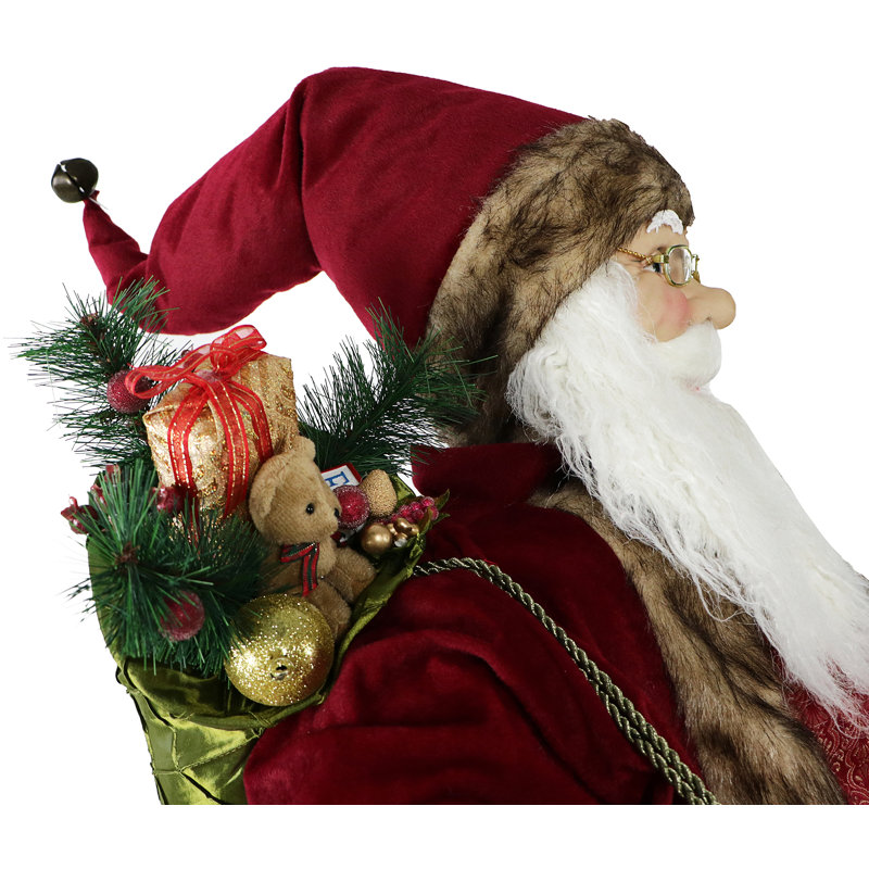 Fraser Hill Farm 60 Animated Santa Claus With 66 Pre Lit Decorated Christmas Tree On Base Life Size Holiday Home Decorations