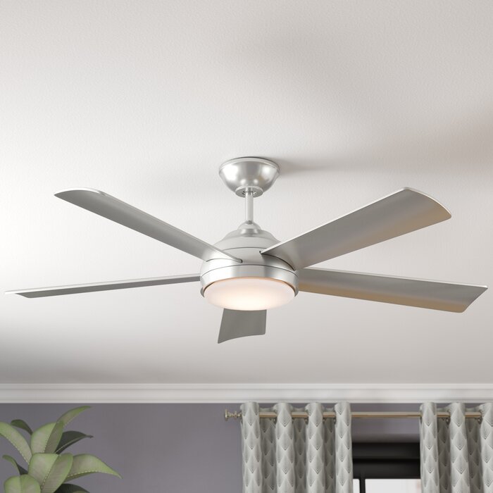 Stainless Steel Ceiling Fan Light 5 Blade Lamp W Color