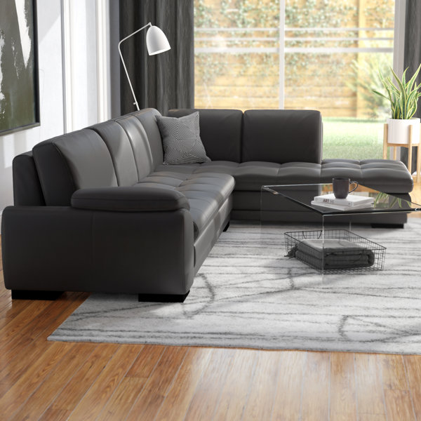 Gray Bonded Leather Sectional Wayfair