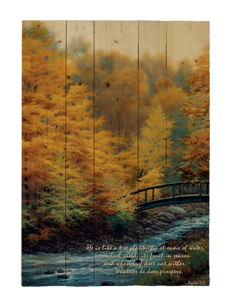 Hadleyhouseco Autumn Stream Pallet Graphic Art Print On Wood