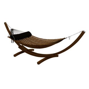 Go to store & view more images Sandy Teak Oil Double Tree Hammock with Stand by Bay Isle Home