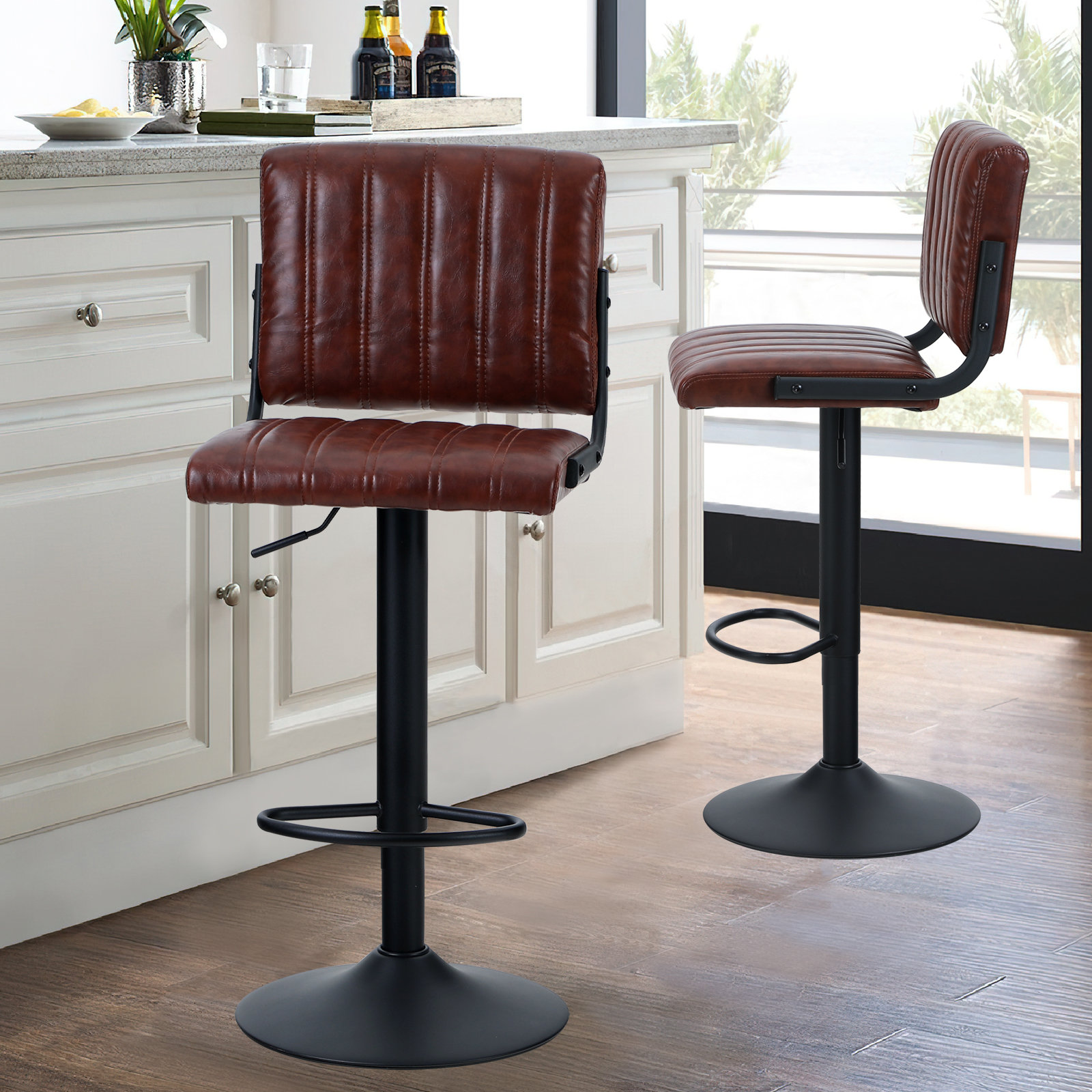 winnols swivel adjustable height bar stool latitude run upholstery