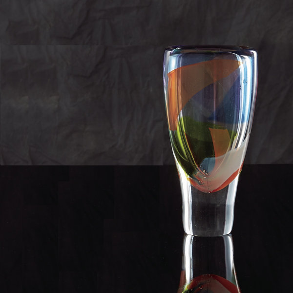 Global Views Clear Orange Blue Green 12 Glass Table Vase Wayfair